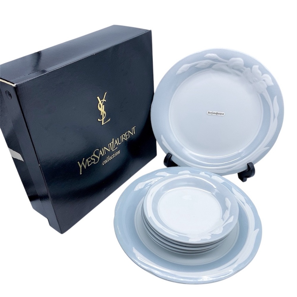 7-Pc Yves Saint Laurent (YSL)  Collection Porcelain Party Plates